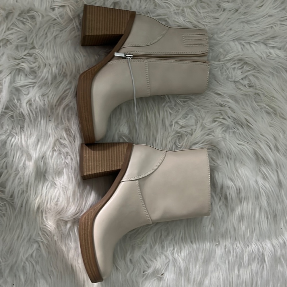High Heeled Tan Booties